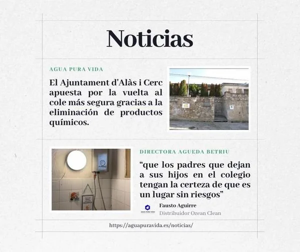 El Ayuntamiento de Alàs i Cerc apuesta por la vuelta al cole más segura gracias a la eliminación de productos químicos. Ajuntament Alas I Cerc